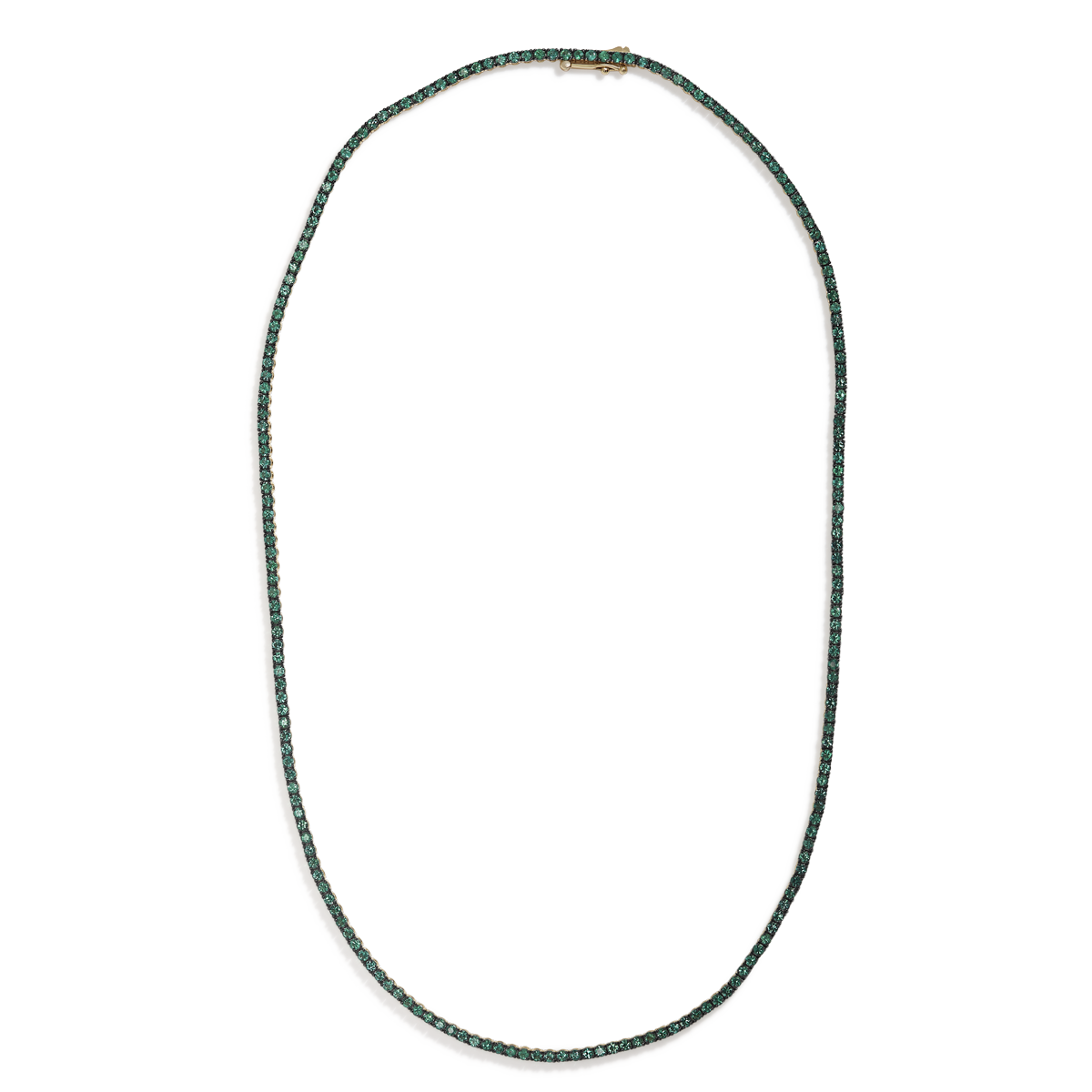 emerald tennis necklace gold
