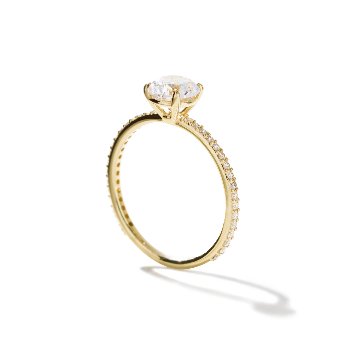 Solitaire Pave Engagement Ring