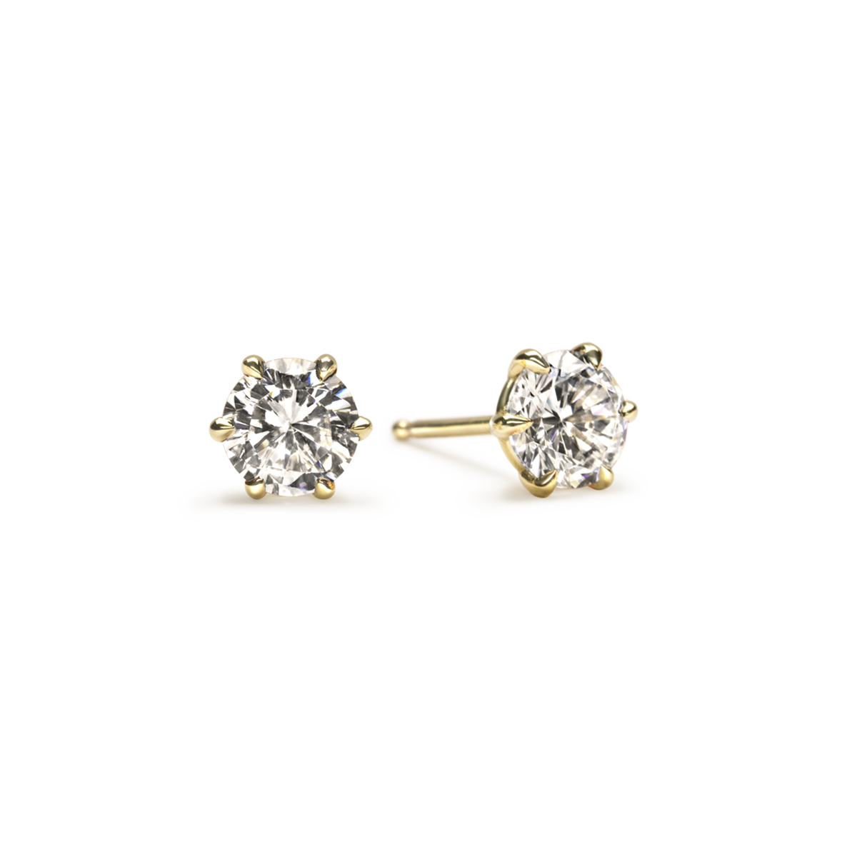 #color_14K Yellow Gold Round 6 Prong Stud