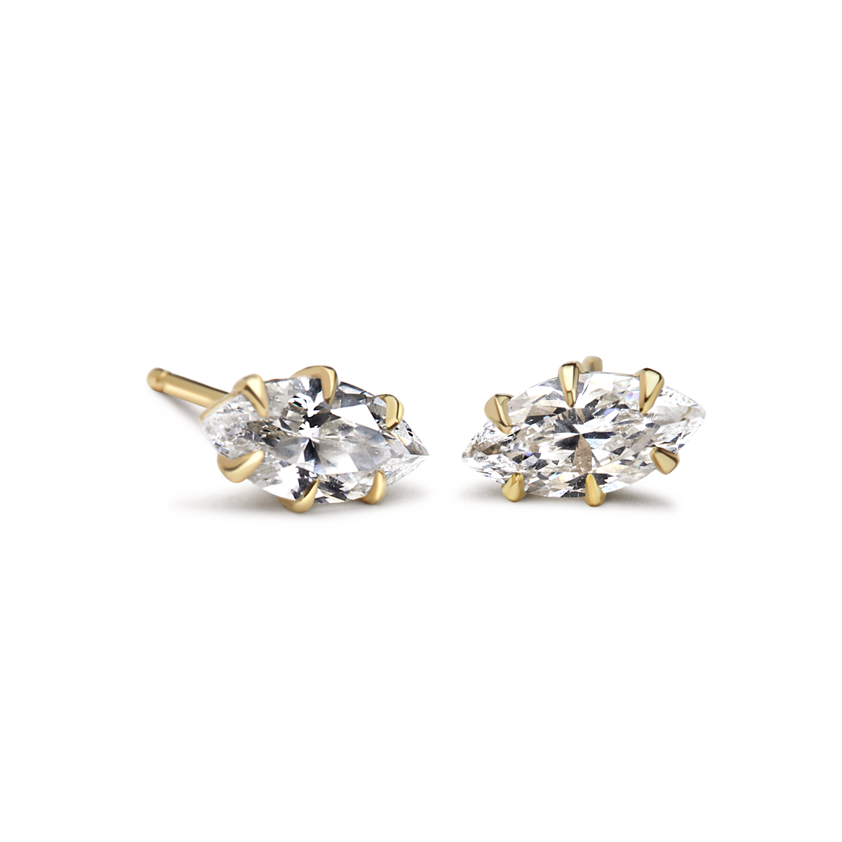 #color_14K Yellow Gold Marquise Studs