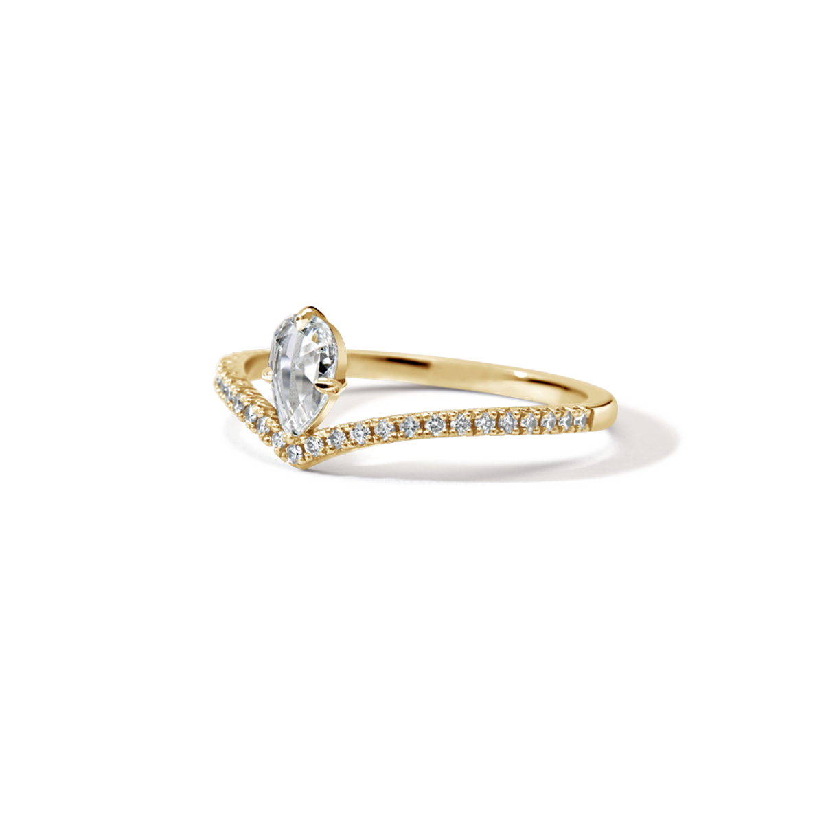 18K gold Rosecut Pear Shape Diamond