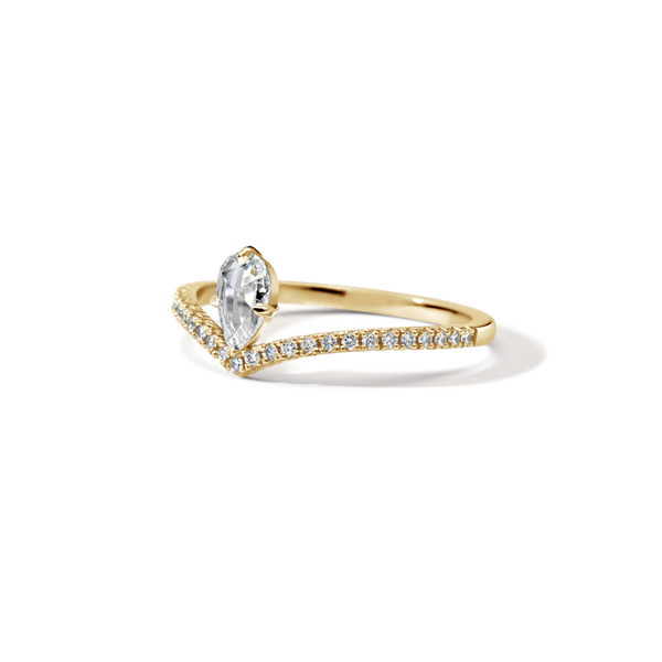 18K gold Rosecut Pear Shape Diamond