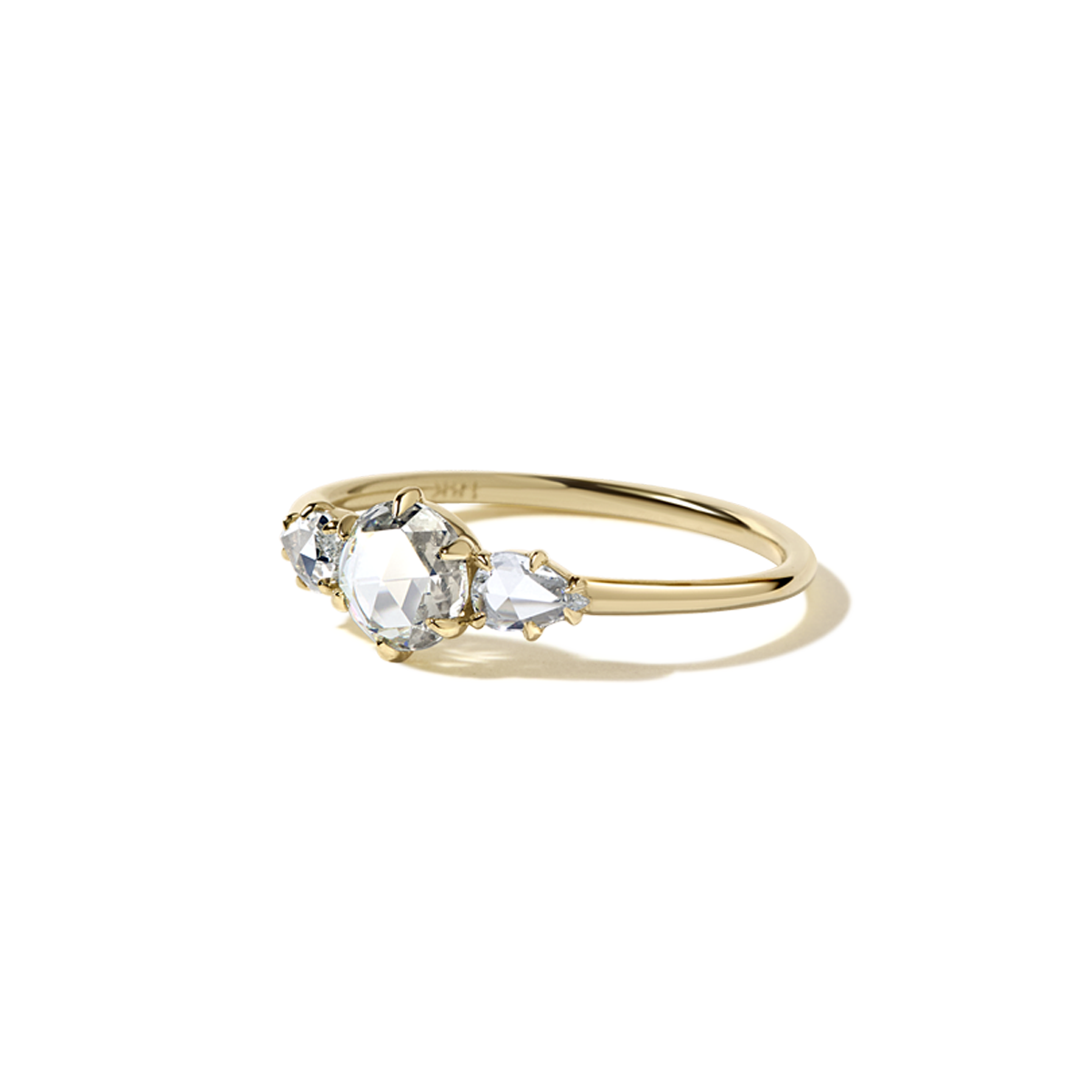 #color_18K Yellow Gold Rose Cut Diamonds Trio