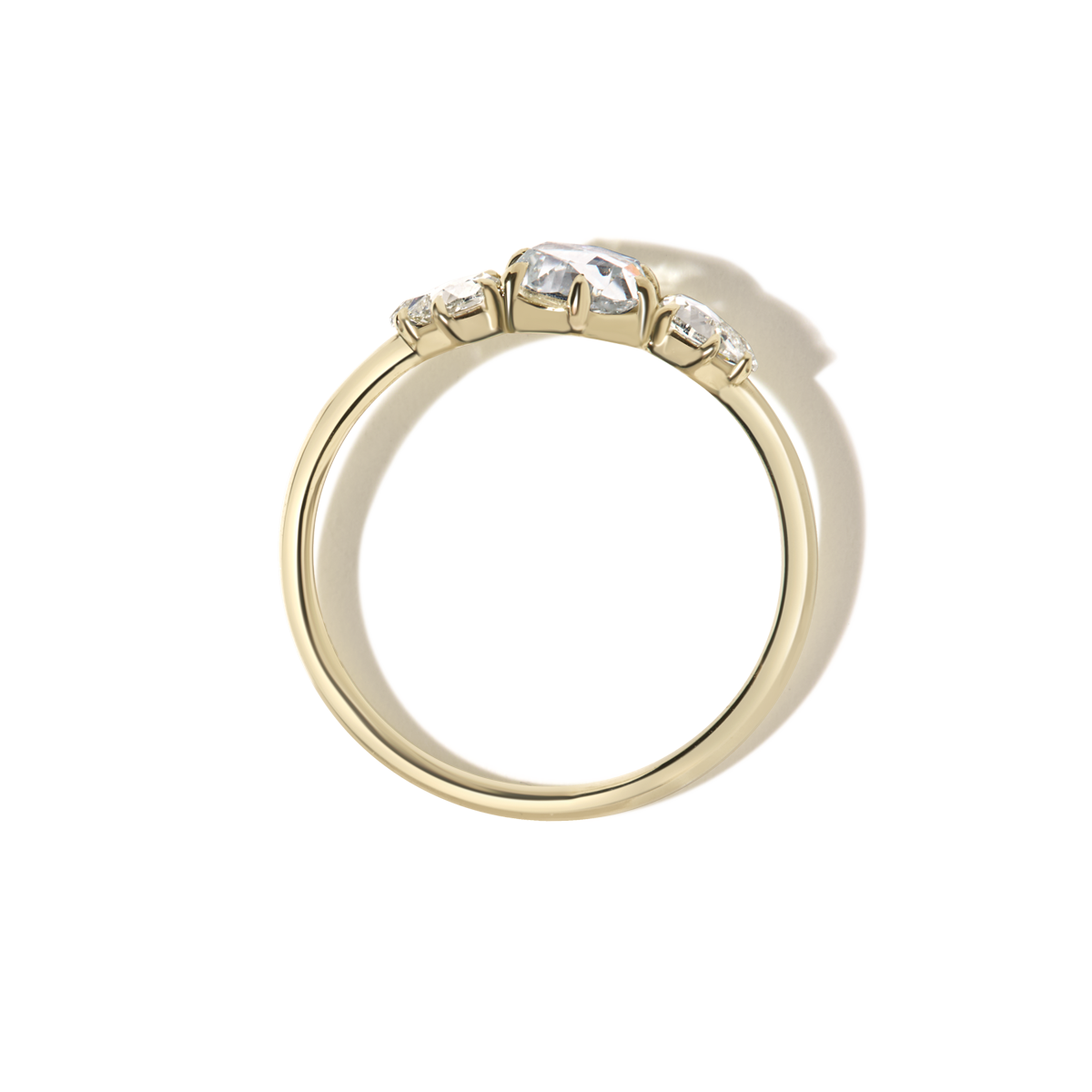 #color_18K Yellow Gold Rose Cut Diamonds Trio