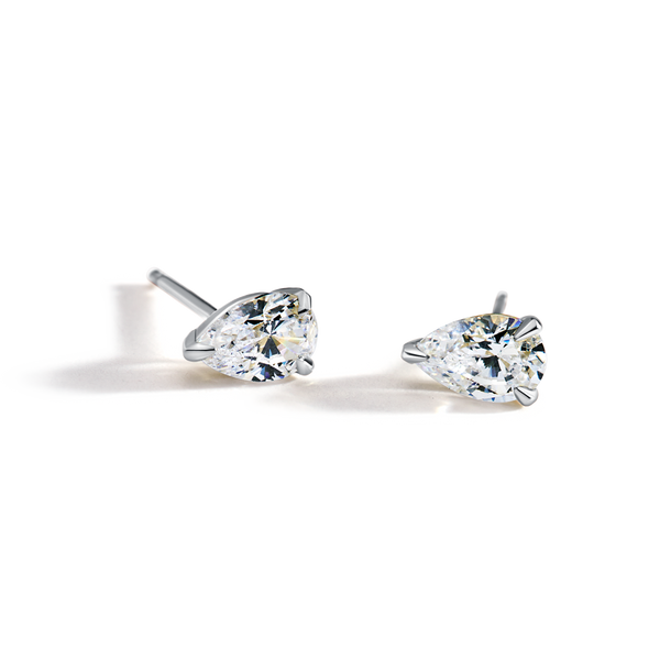#color_14K White Gold #color_Platinum Pear Studs