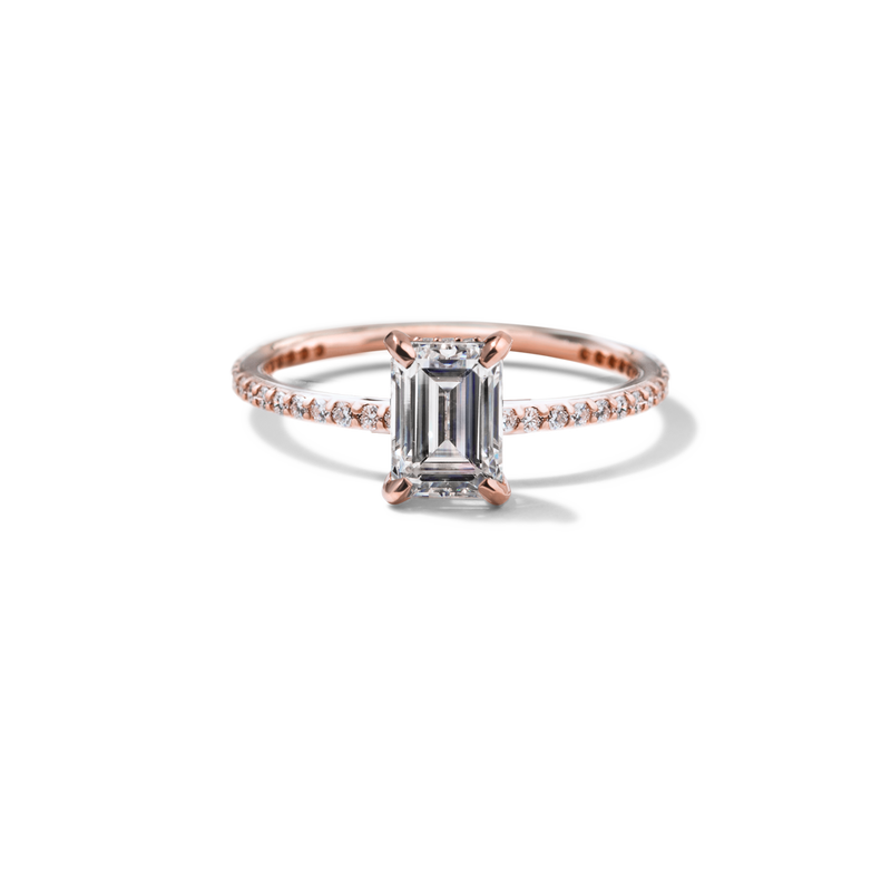 18K Rose Gold Emerald