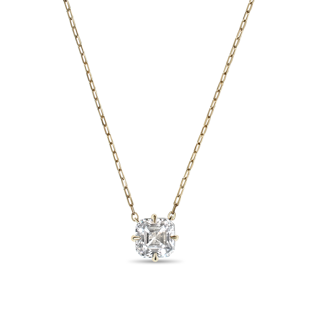 Asscher Solitaire Diamond Pendant