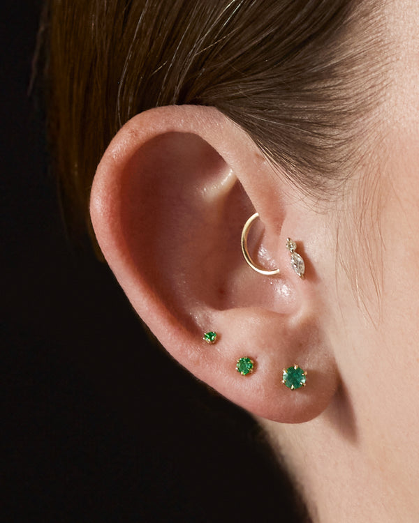 Emerald Round Studs