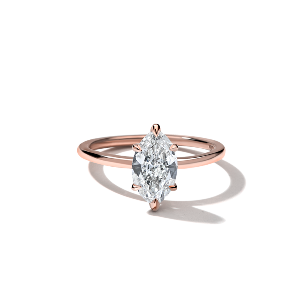 14k Rose Gold marquise Engagement Ring