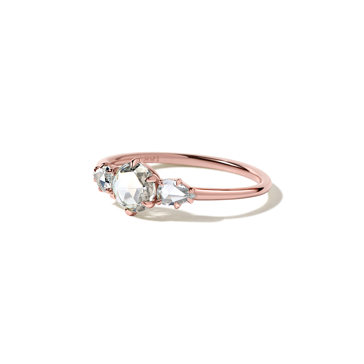 #color_18K Rose Gold Rose Cut Diamonds Trio