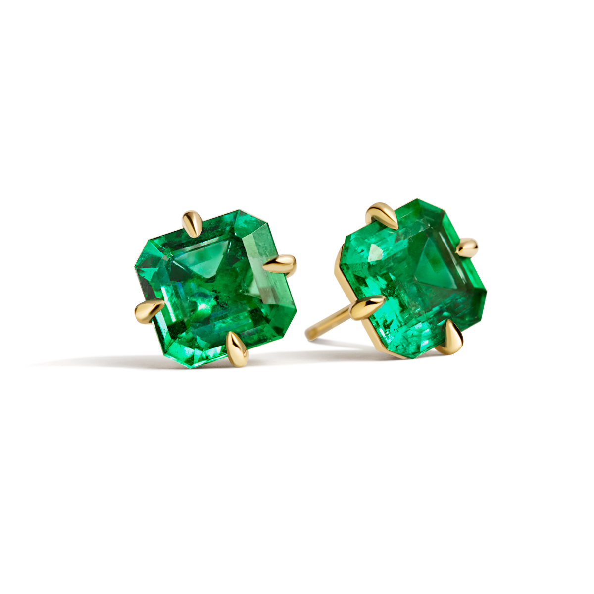 Emerald Asscher Studs