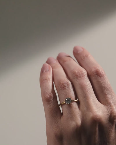 18K Yellow Gold Chispa Round Engagement Ring