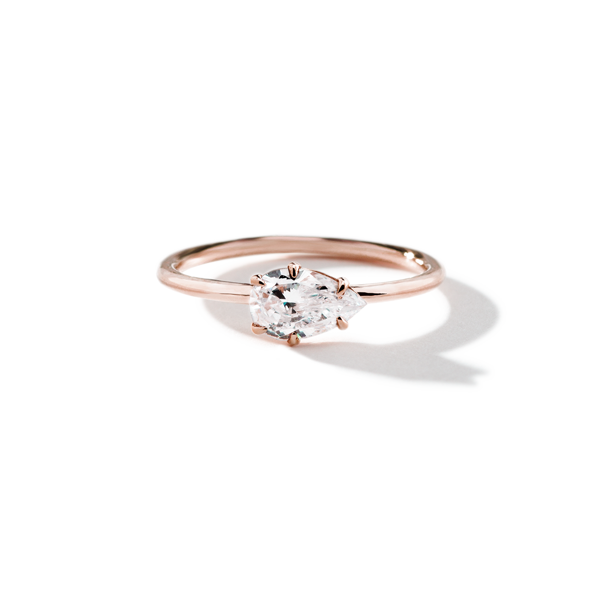 ILA Pear #color_18K Rose Gold Engagement Ring East West