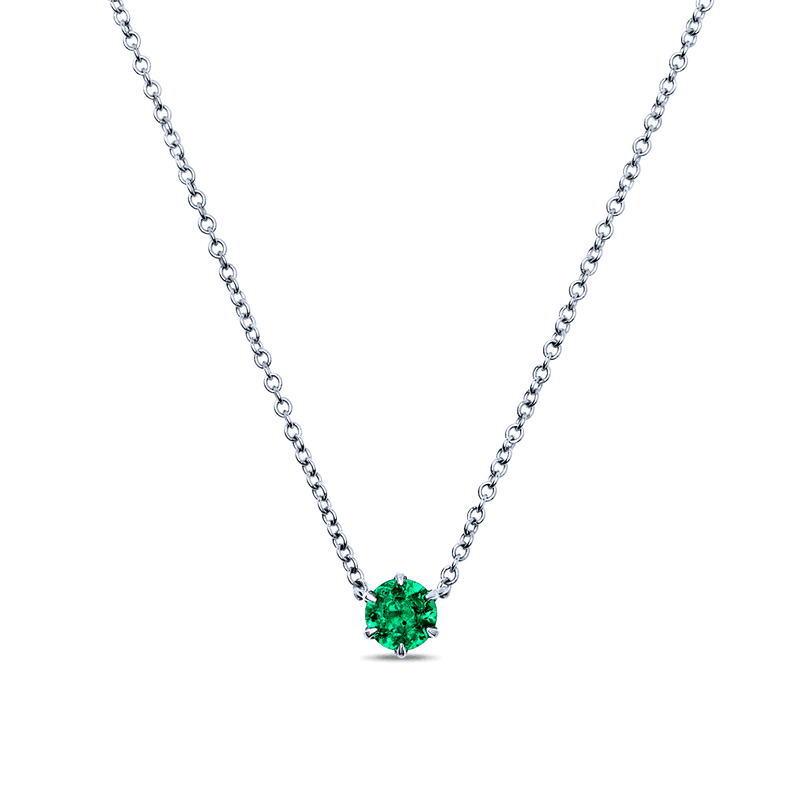 9ct White Gold Diamond Emerald Pendant | 0132494 | Beaverbrooks the  Jewellers
