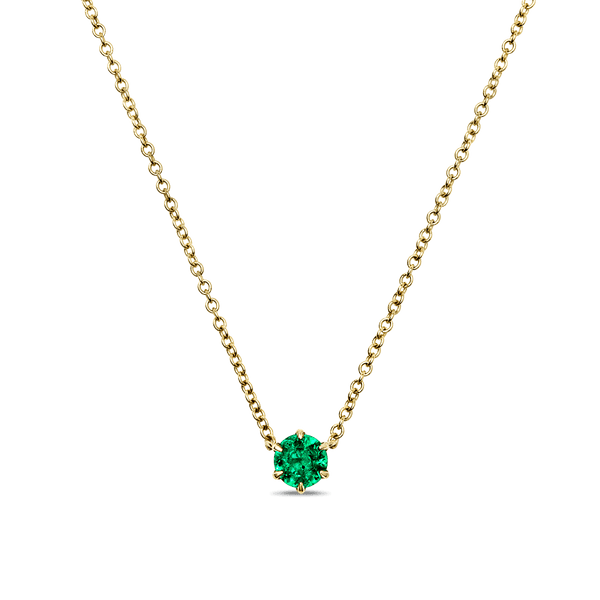 Lab Grown Diamond Halo Emerald Cushion Pendant | MiaDonna