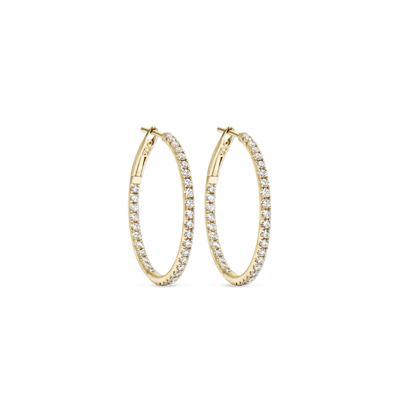 14K Yellow Gold In and Out Hoops