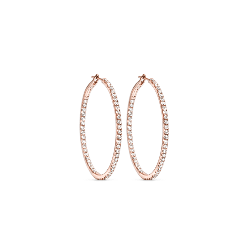 Rose gold 2025 diamond hoops