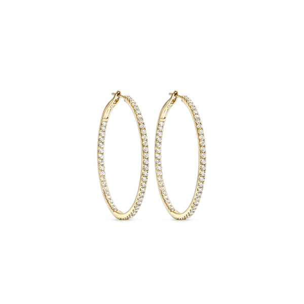 14K Yellow Gold In and Out Hoops