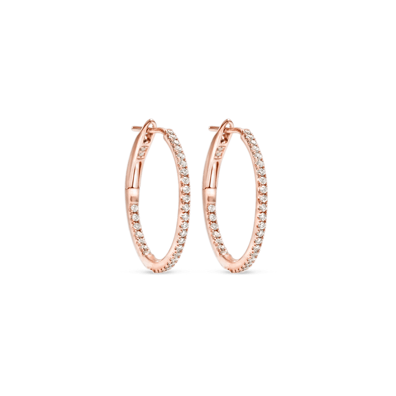 Rose gold sales hoops with diamonds
