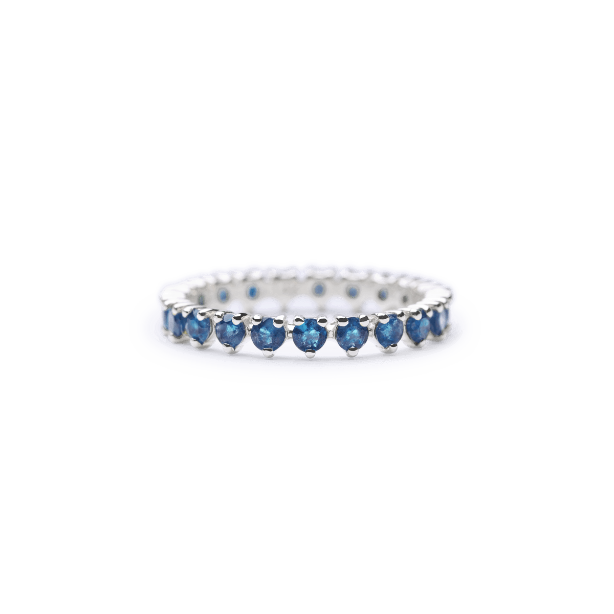 #color_14K White Gold #color_Platinum Blue Sapphire Eternity Band