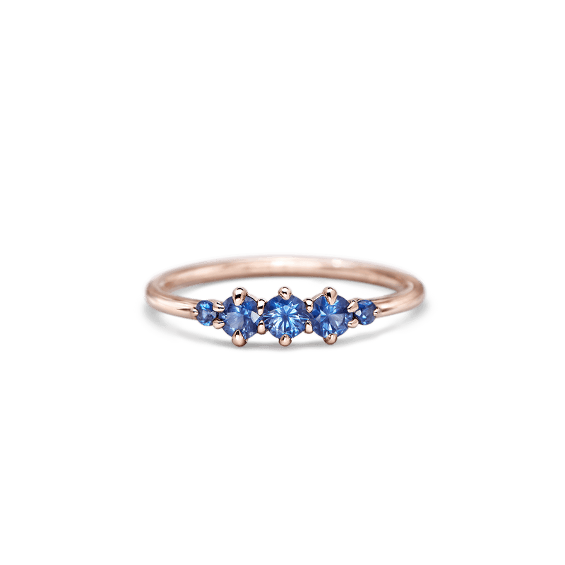 14K Rose Gold Blue Sapphire Fashion Ring