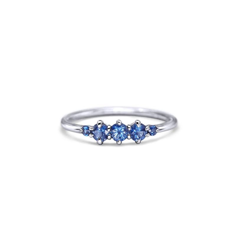 14K White Gold Blue Sapphire Fashion Ring