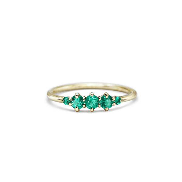 14K Yellow Gold Emerald Fashion Ring