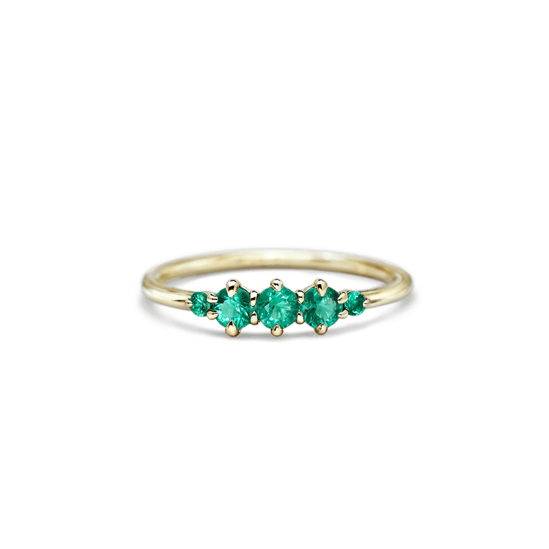 14K Yellow Gold Emerald Fashion Ring