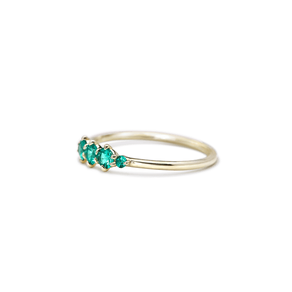 14K Yellow Gold Emerald Fashion Ring