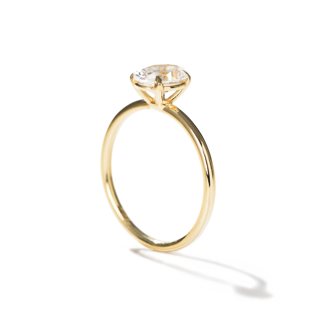 #color_18K Yellow Gold Prong Oval Diamond Engagement Ring