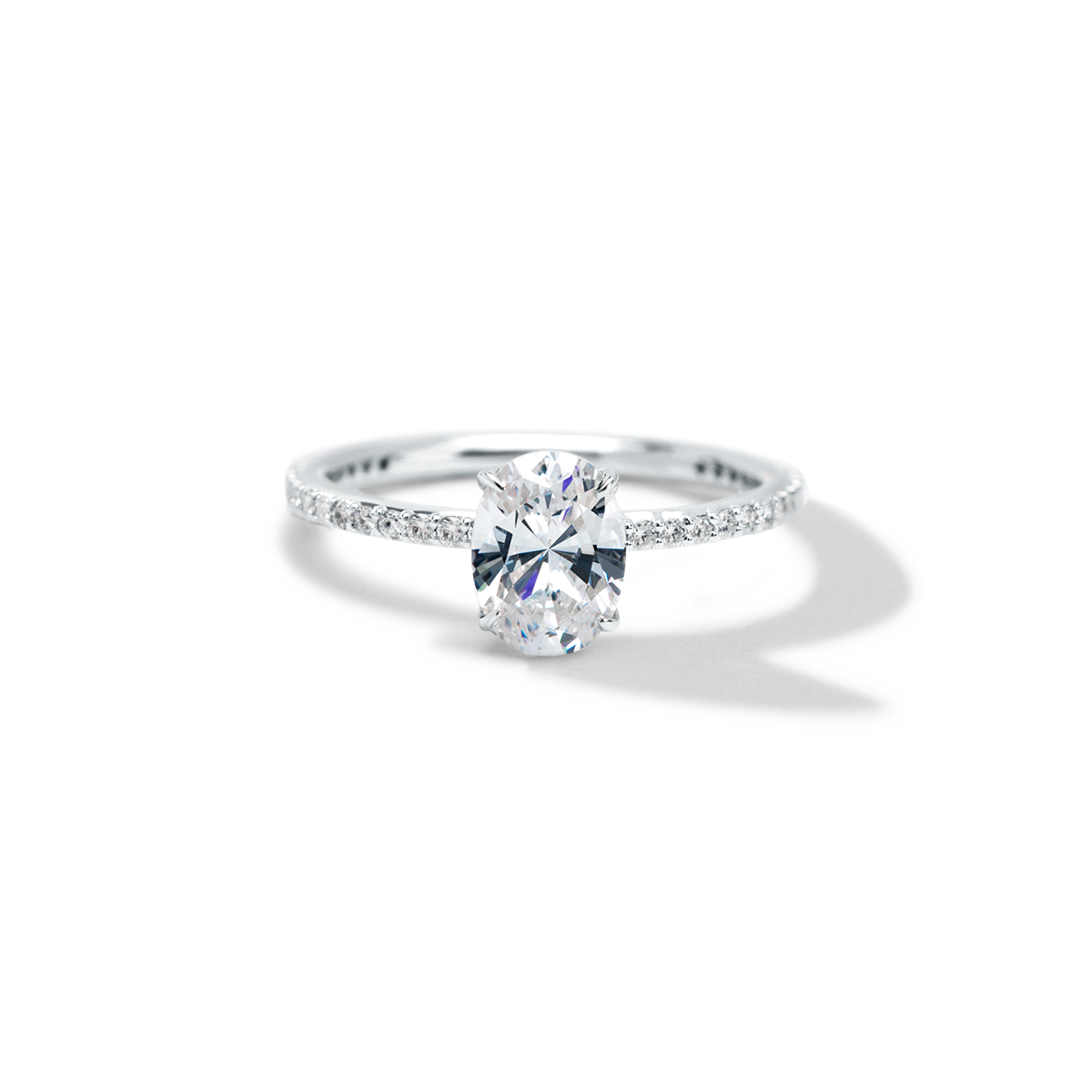 #color_18K White Gold #color_Platinum Oval Pave Solitaire Engagement Ring
