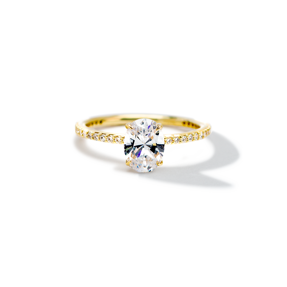 #color_18K Yellow Gold Oval Pave Solitaire Engagement Ring