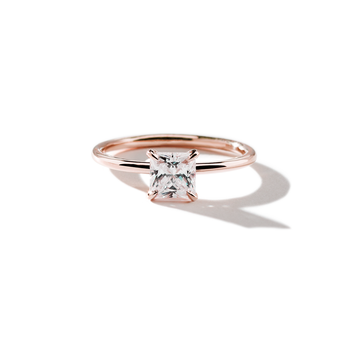 #color_18K Rose Gold Princess Engagement Ring