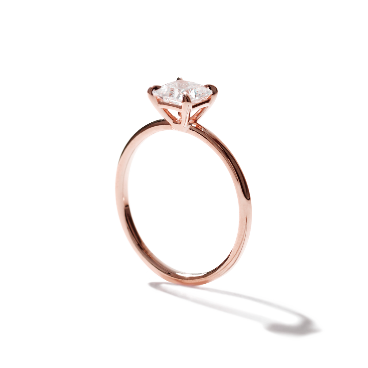 #color_18K Rose Gold Princess Engagement Ring