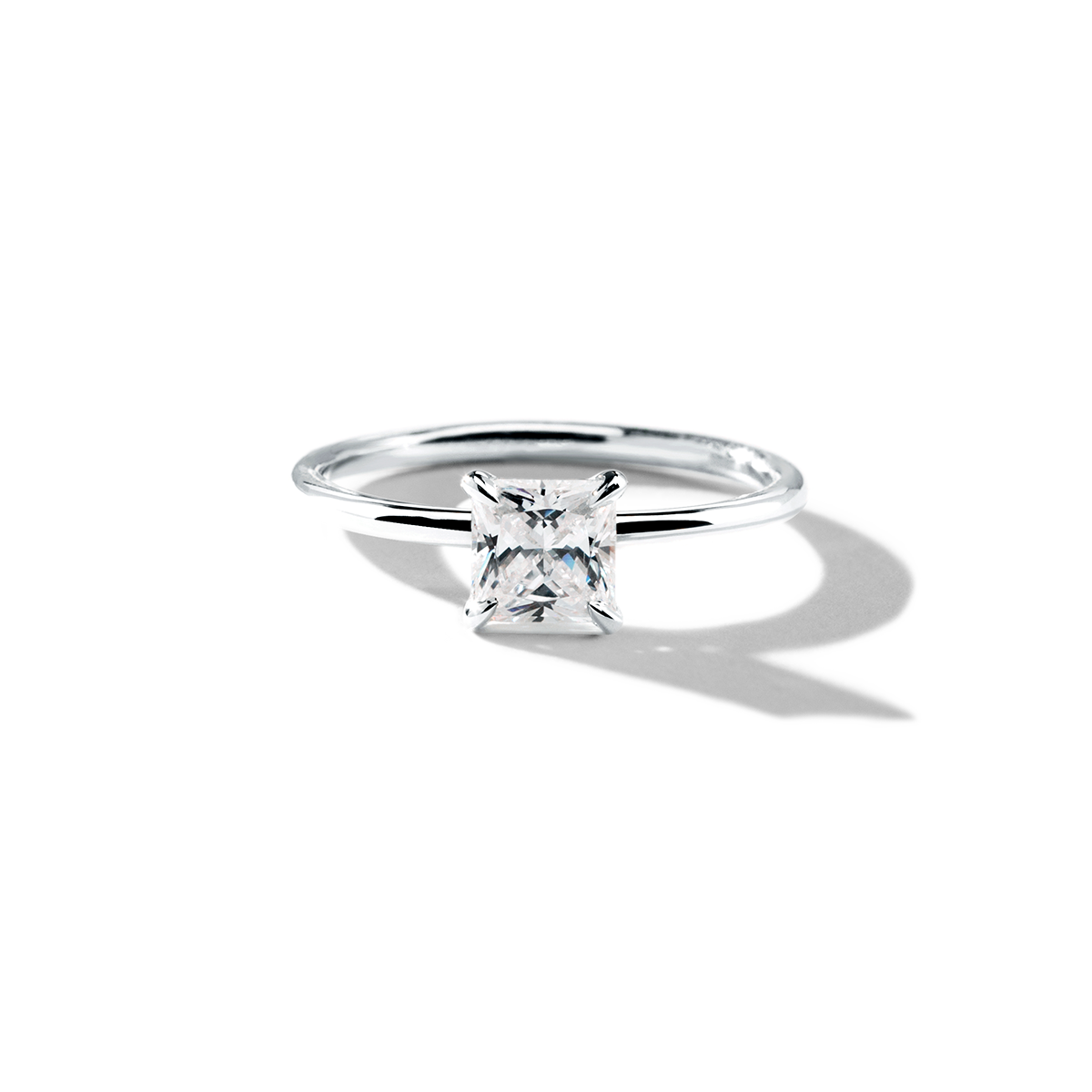 #color_18K White Gold #color_Platinum Princess Engagement Ring