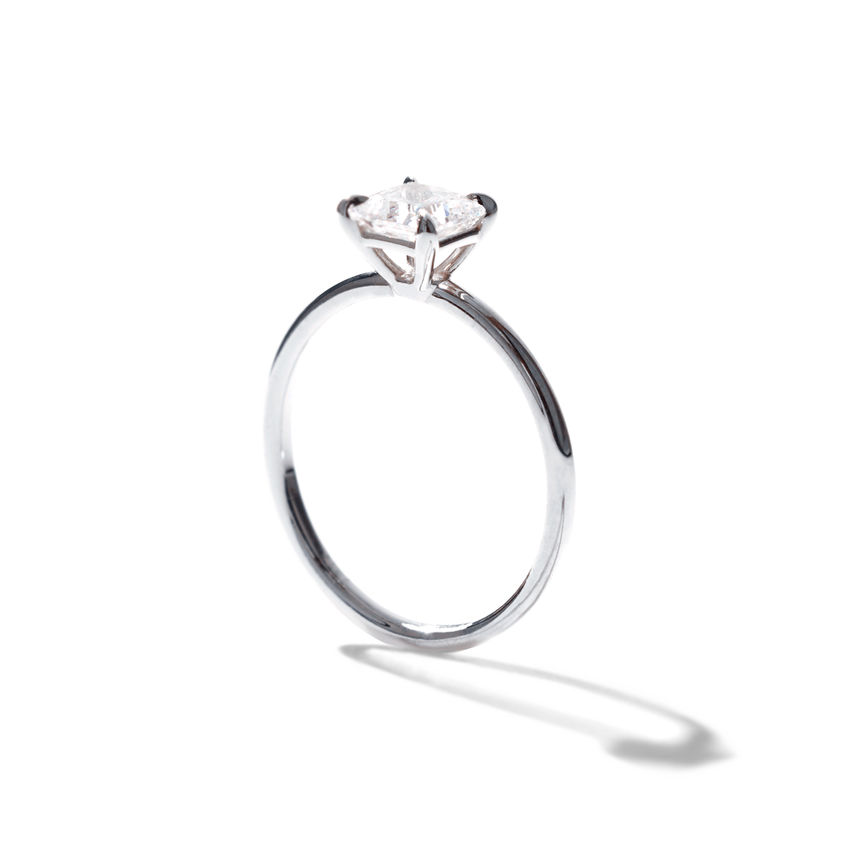#color_18K White Gold #color_Platinum Princess Engagement Ring
