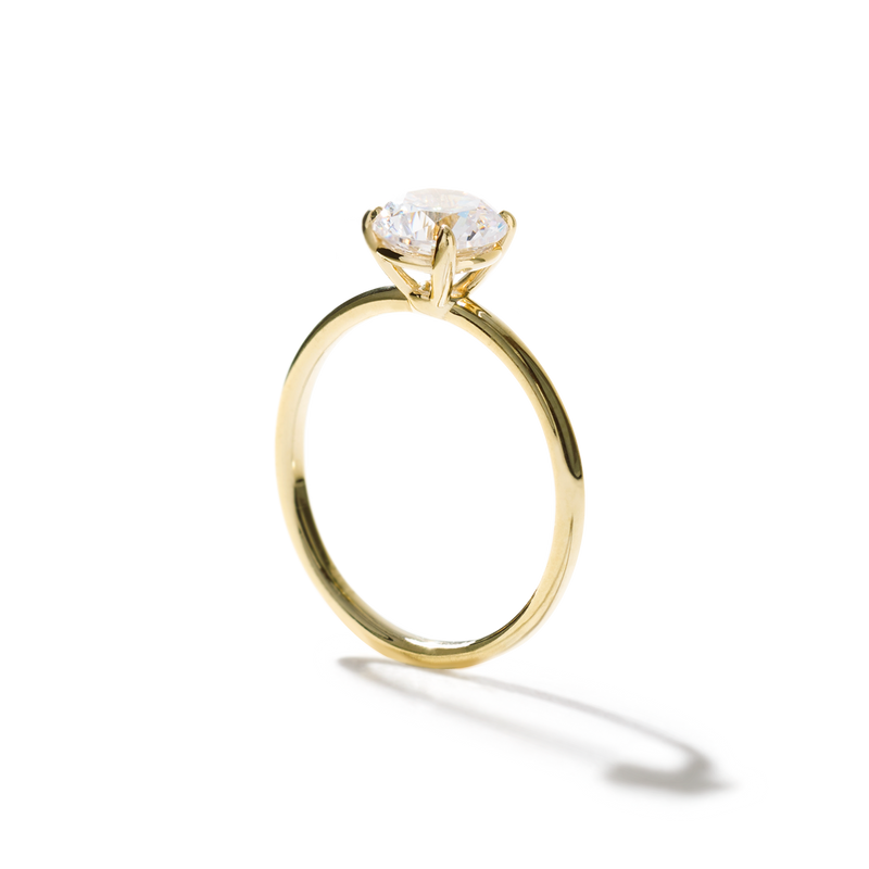 1/2 Carat Diamond Engagement Ring 18K Yellow Gold