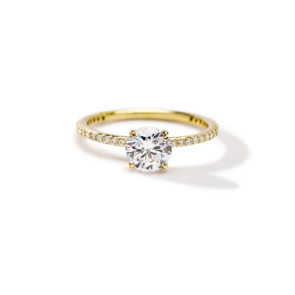 Solitaire Pave Engagement Ring ILA