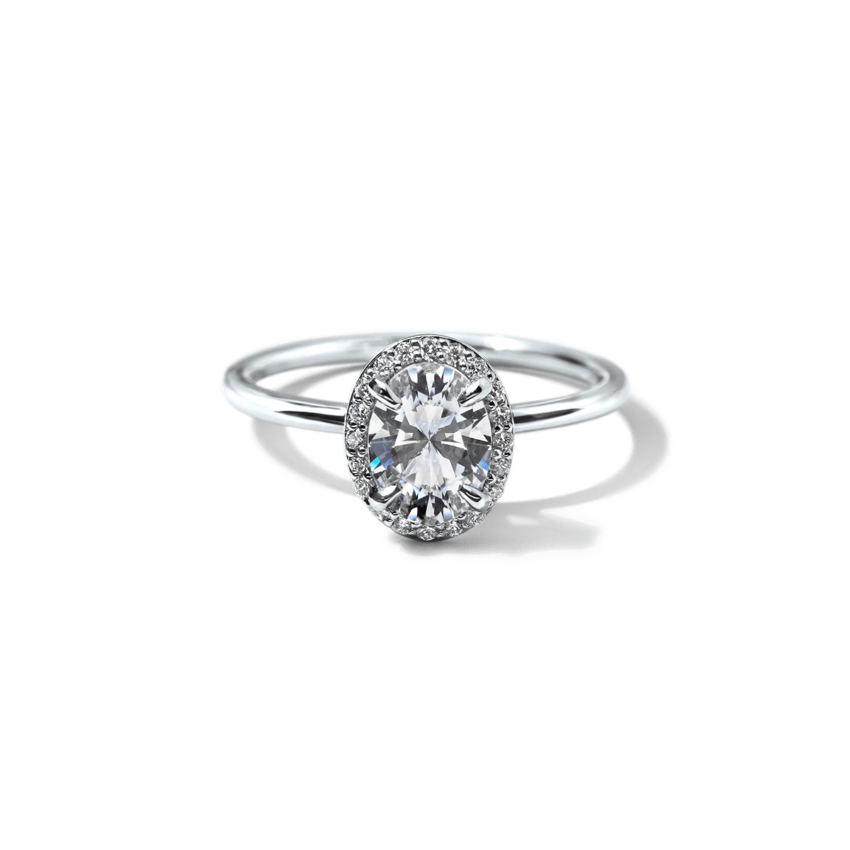 #color_18K White Gold #color_Platinum Oval Halo Engagement Ring