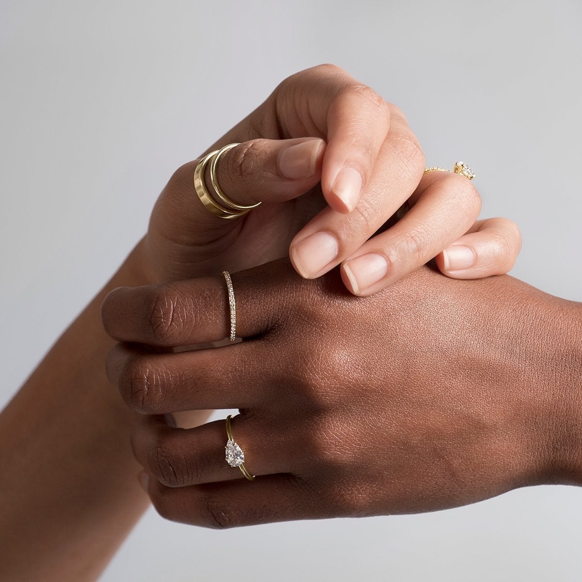 ILA Pear 18K Gold Engagement Ring East West