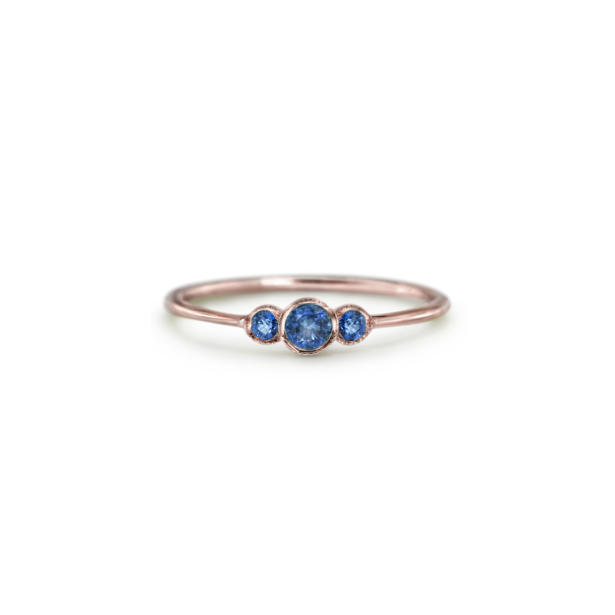 #color_14K Rose Gold blue sapphire gold ring