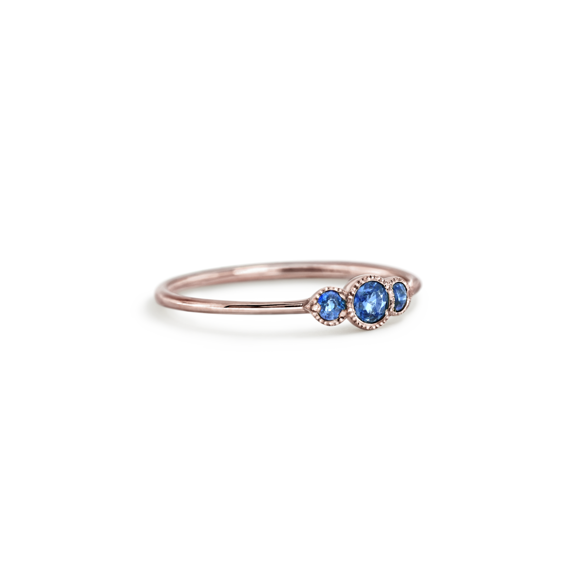 #color_14K Rose Gold blue sapphire gold ring
