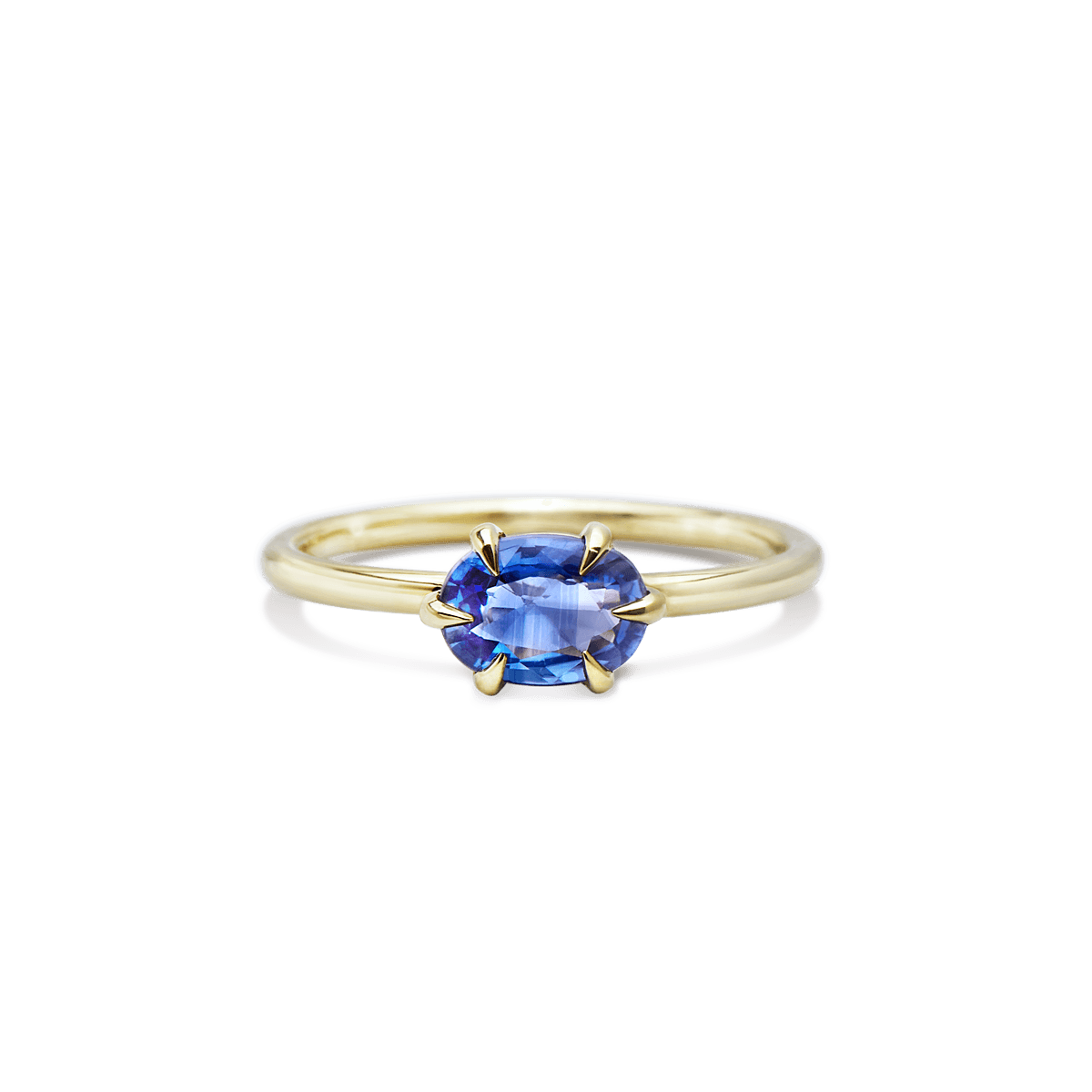 #color_18K Yellow Gold Blue Sapphire Oval Ring