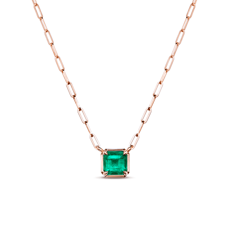 Emerald cut emerald necklace online