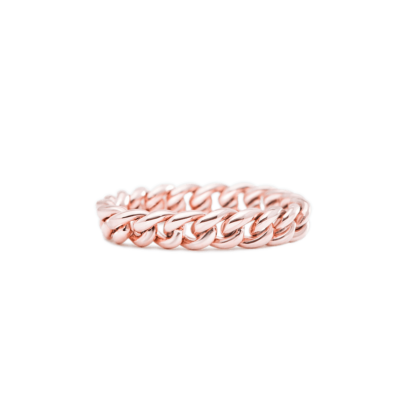 14K Rose Gold Solid Chain Ring
