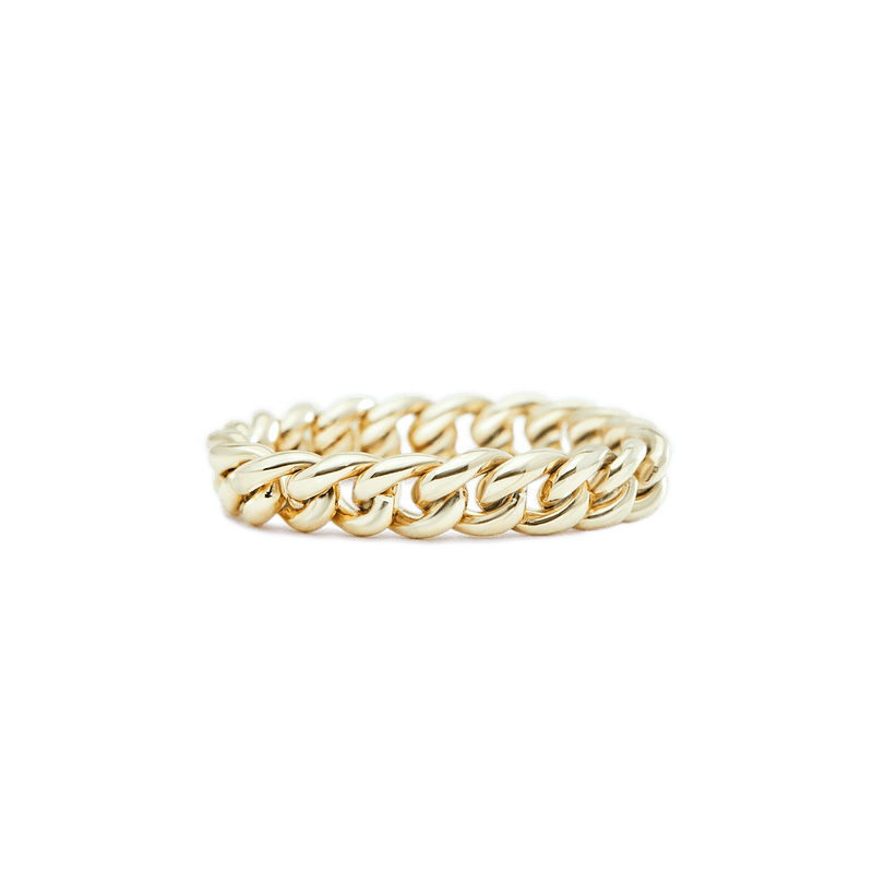 14K Yellow Gold Solid Chain Ring