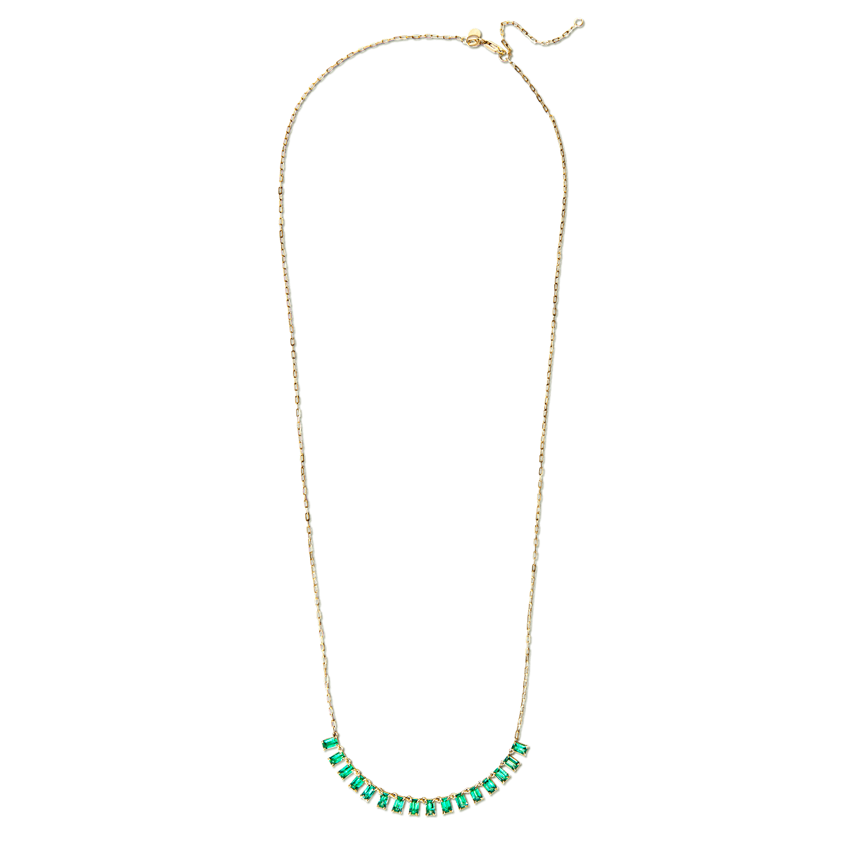 #color_14K Yellow Gold Green Emerald Necklace