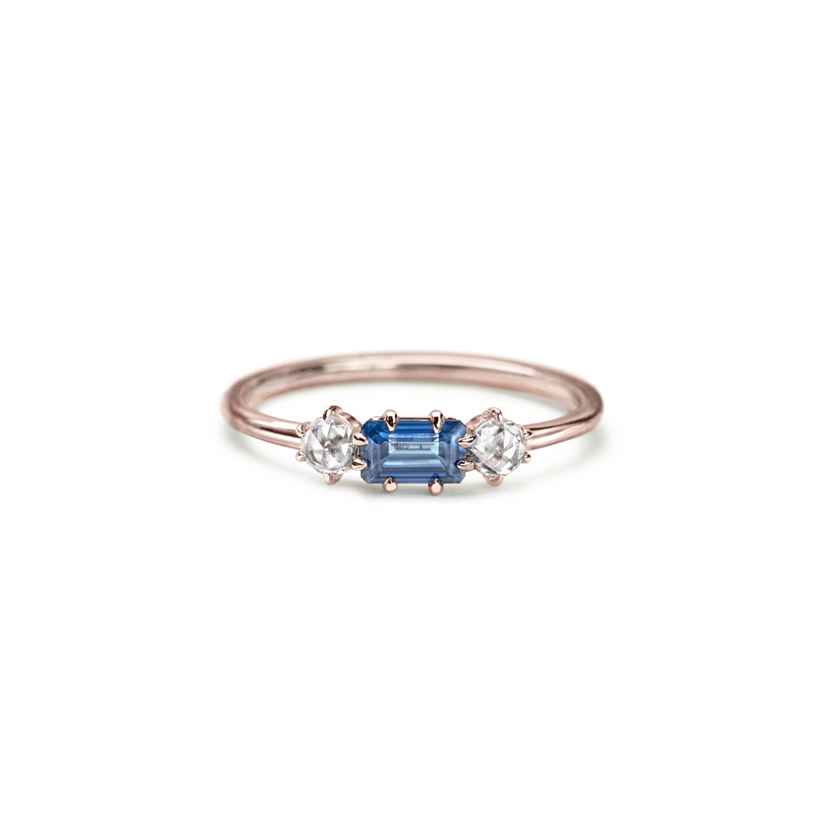 #color_14K Rose Gold, Blue Sapphire & Rose Cut