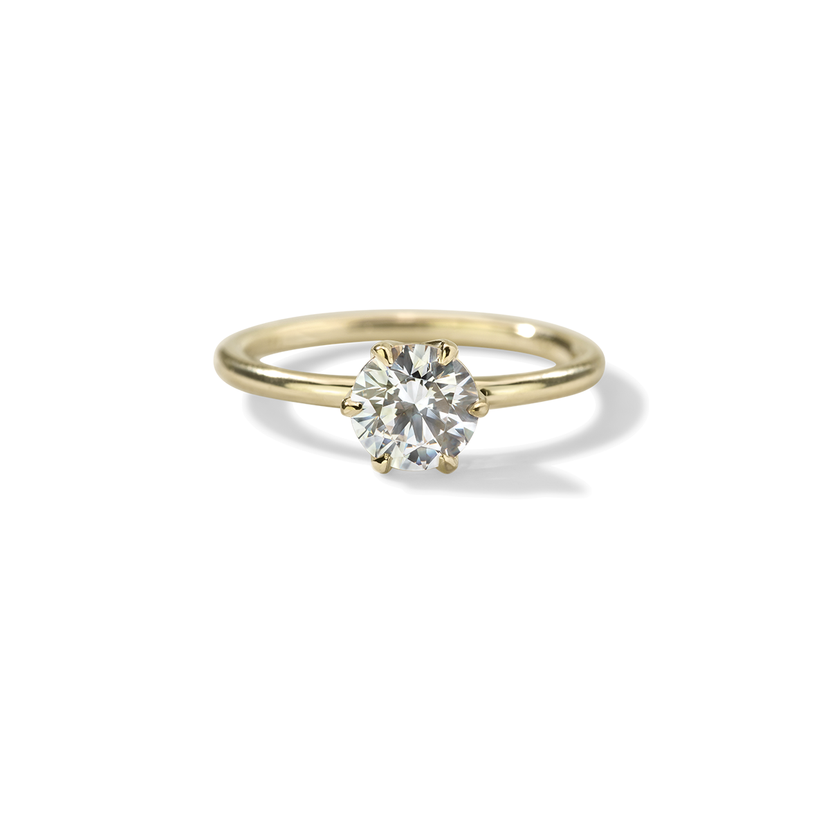 #color_18K Yellow Gold Chispa Round Engagement Ring 
