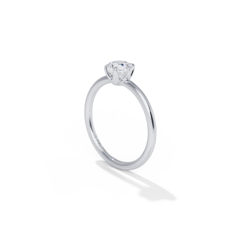 18K White Gold Platinum Chispa Cushion Engagement Ring